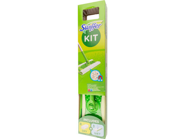 Swiffer kit pardoseli mop + lavete pentru captarea prafului de pe pardoseli