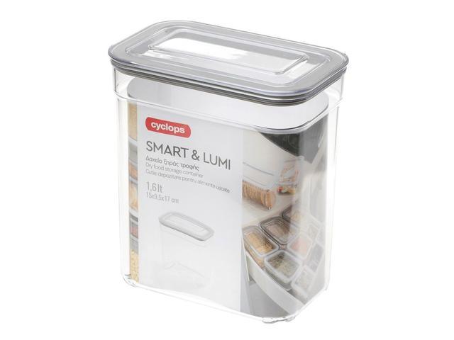 Cutie pentru depozitare alimente vrac Smart & Lumi Cyclops, 1.6 L, Transparent