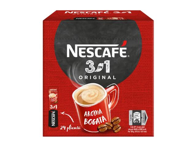 Nescafe 3 in 1 Original mix de cafea instant 24 plicuri x 16.5 g