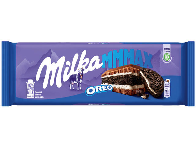 Milka Mmmax Oreo, ciocolata cu lapte si biscuiti 300 g