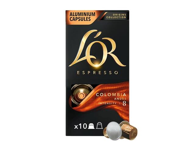 Cafea capsule L'OR Espresso Columbia, 10 bauturi  x 40 ml, compatibile cu sistemul Nespresso Original®*, 52 g