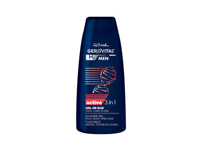 Gel de dus Gerovital GH3 Men active 3 in 1, 400 ml