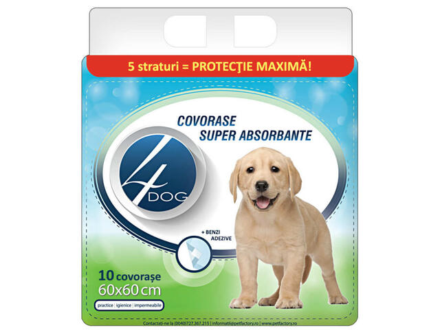 Covoras absorbant Pet Pad 4Dog, 10 bucati