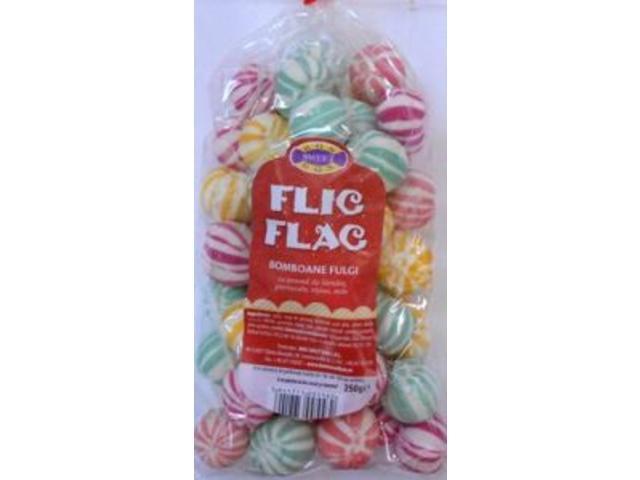 Bomboane fulgi cu aroma de fructe Flic Flac Bon Sweet Bon 250 g