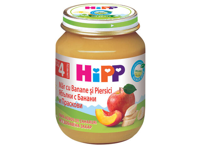 Piure mar cu banane si piersici Hipp 125 g