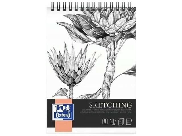 Bloc desen Oxford Sketching A3, 50 file, 120 g, spira dubla