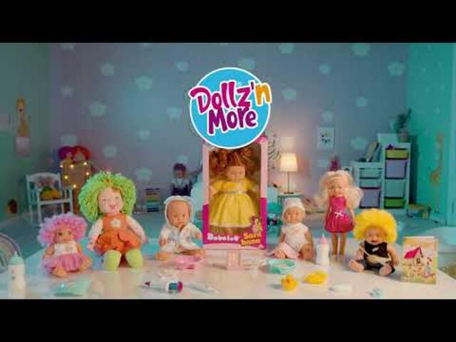 Papusa Rainbow Dolls, Dollz n More, cu par portocaliu, 45 cm