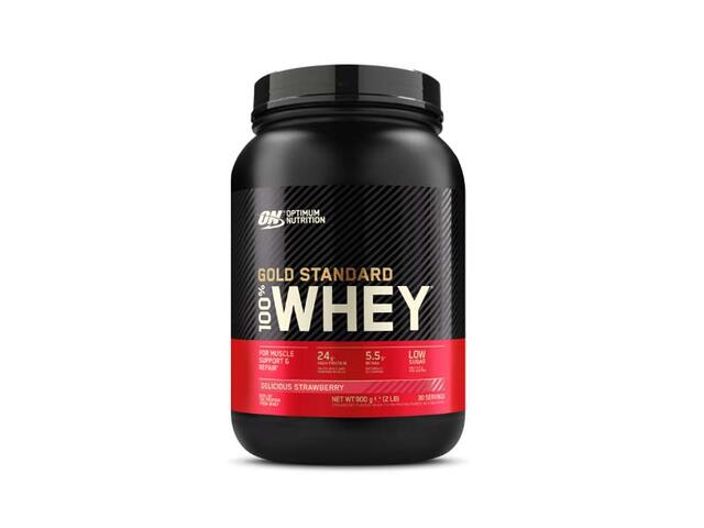 Optimum Nutrition Proteine Zer, 100% Whey Gold Standard, Aroma Capsuni, 908G