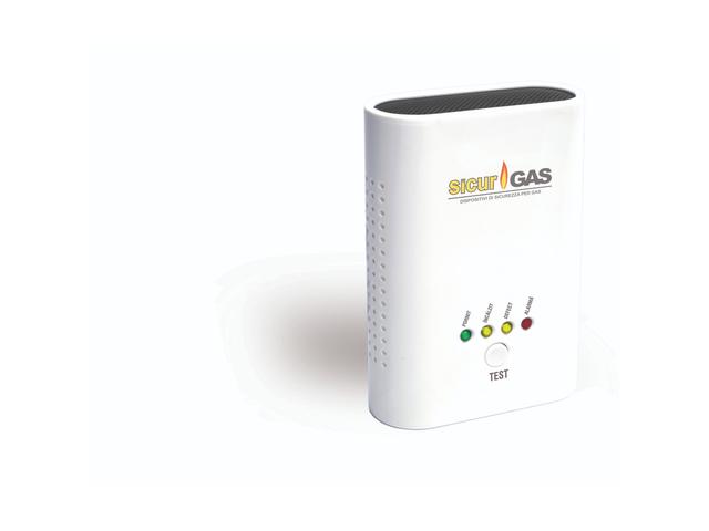 Detector de gaz Sicurgas, 5 indicatori, 230V, 123 x 81 x 44 mm