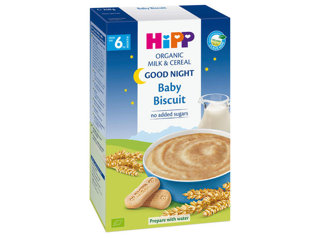 Hipp Cereale Noapte Buna, primul biscuit al copilului, +6 luni, 250 g