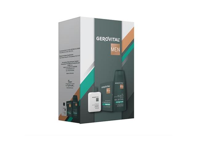 Gerovital Men set cadou balsam dupa ras 100ml + spuma de ras 200ml + gel de dus 400ml