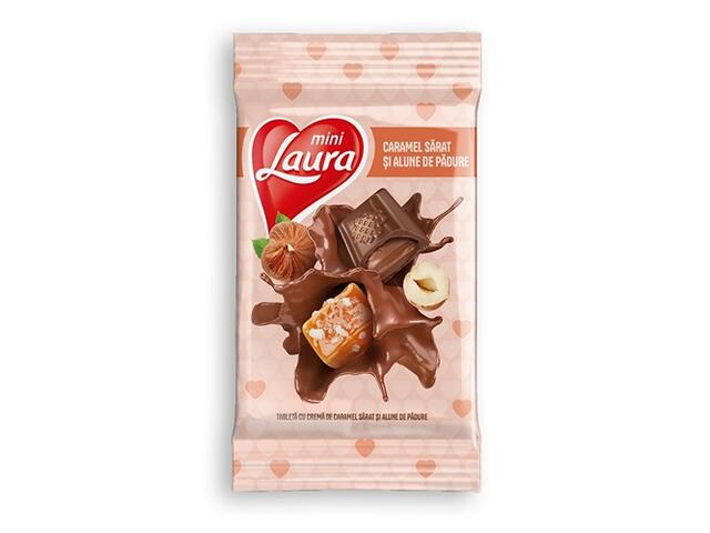 Laura mini tableta caramel sarat alune 54.5 g