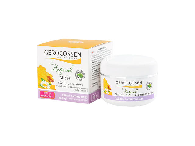 Crema antirid de zi Gerocossen Natural cu miere, ulei de masline si coenzima Q10, 100 ml