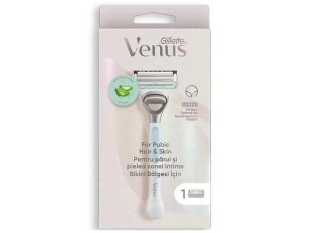 Aparat de ras Gillette Venus pentru parul si pielea zonei intime, maner  + 1 rezerva