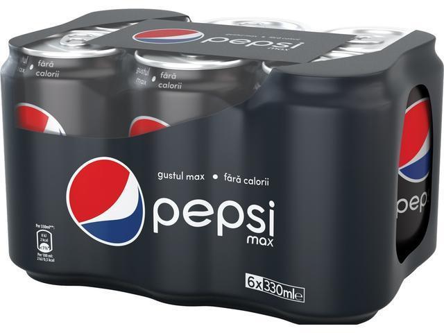 Pepsi Zero Zahar, bautura racoritoare carbogazoasa 6x0.33L