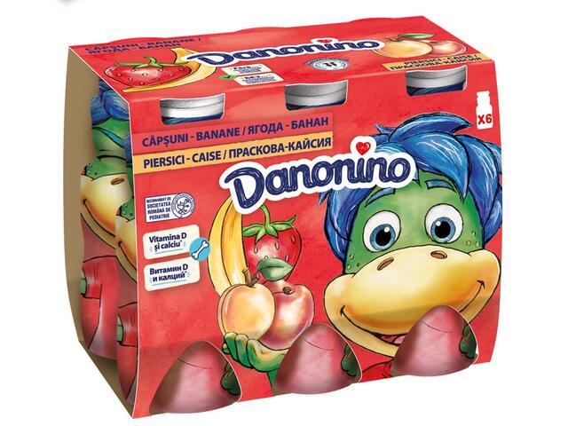 Iaurt de baut capsuni banane piersici caise 6x100g Danonino