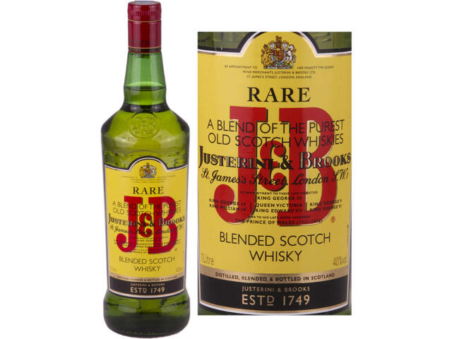 J and B Rare whisky 40% alcool 1 l