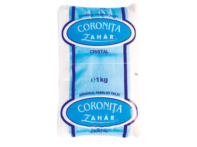 Zahar cristal punga plastic Coronita 1kg