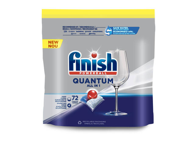 Detergent pentru masina de spalat vase Finish Quantum, 72 buc