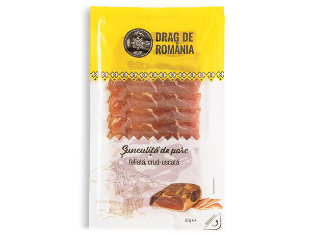 Sunculita de porc crud uscata Drag de Romania 80g