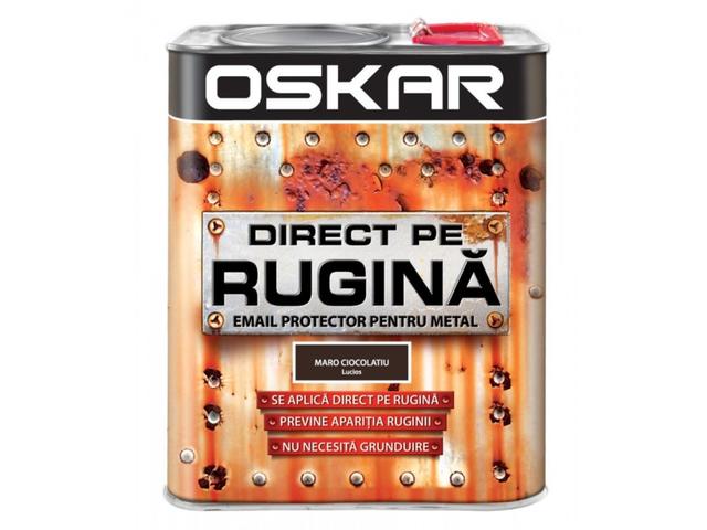 Vopsea Oskar Direct pe rugina, maro ciocolatiu lucios, interior/exterior, 2,5 l