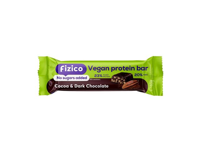 Fizico The Right Baton proteic Vegan cu cacao si ciocolata neaga 40g