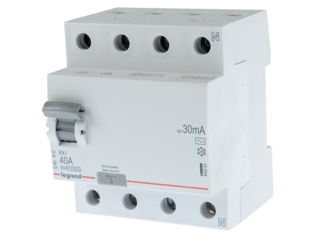 Intrerupator diferential RX3 Legrand 402063, 4P, 40A, 30mA