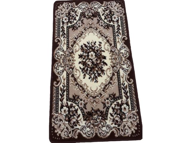 Covor clasic Gold 047/12 A, polipropilena BCF, bej-maro, 60 x 110 cm