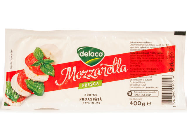 Delaco mozzarella Fresca 45% grasime 400 g