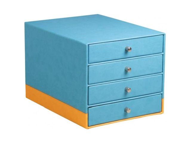 Cutie pentru deozitare cu 4 sertare, Rhodiarama, turquoise blue