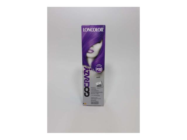 Crema de par coloranta Loncolor Gocrazy semi-permanenta fara amoniac P22 GoPurple, 100 ML