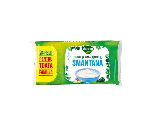 Branza Topita Felii Smantana Delaco 400g