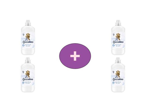Balsam de rufe Coccolino Sensitive, 1.45L, 58 spalari, 4 la pret de 2
