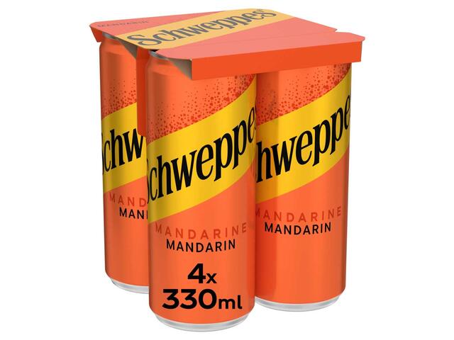 Schweppes Apa tonica cu aroma de mandarine 4x0.33l