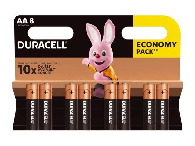 Duracell baterii alcaline AA 8 bucati