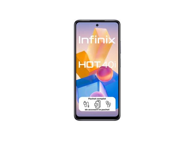 Smartphone Infinix Hot 40i, 128 GB, 4 GB RAM, Dual Sim, 4G, Starlit Black