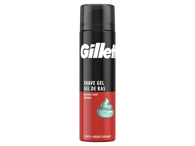 Gel de ras Gillette Classic cu parfum Original, barbierit usor si rapid, 200 ML