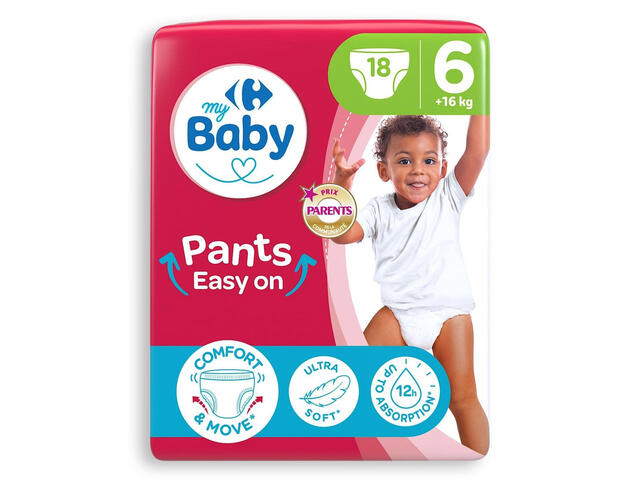 Scutece bebe Carrefour Baby nr 6, +16 kg, 18 buc