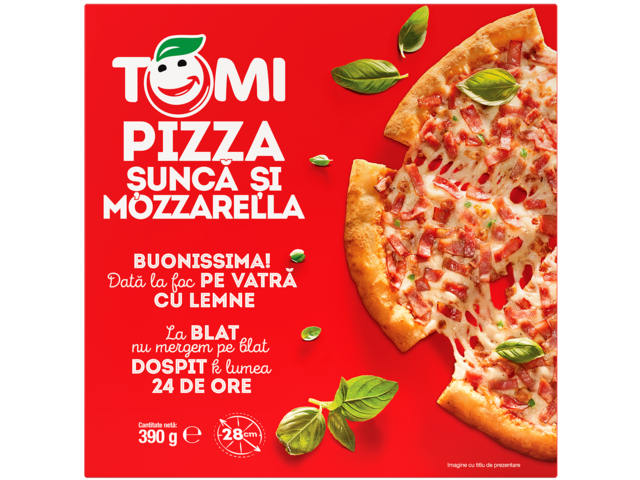 Pizza cu șuncă și mozzarella 390g, Tomi