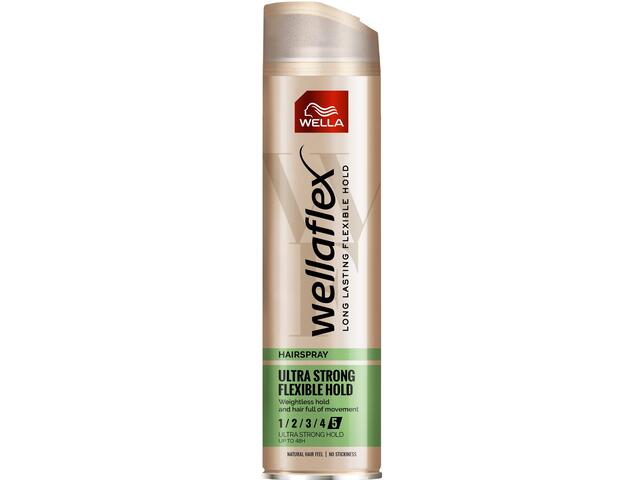 Fixativ pentru par Wellaflex Flexible cu fixare ultra puternica, Fixare: 5/5, 250 ML