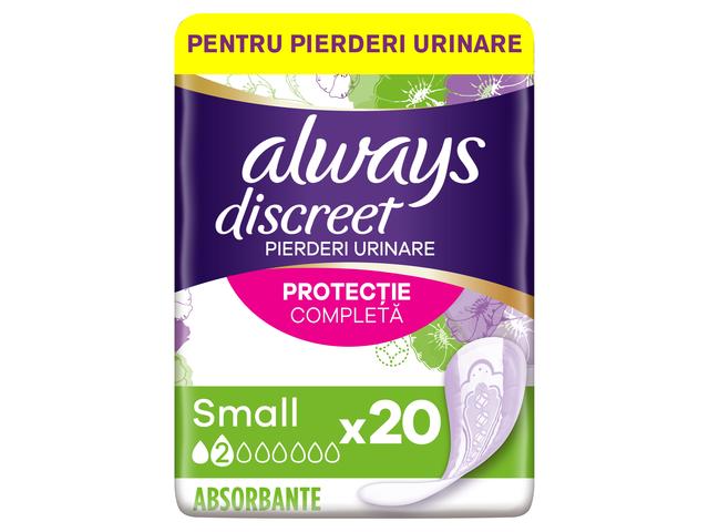 Absorbante pentru incontinenta urinara Discreet Small 20buc Always