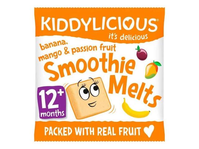 Kiddylicious Gustare din bucati de piure de banana mango si fructul pasiunii de la 12 luni 6g