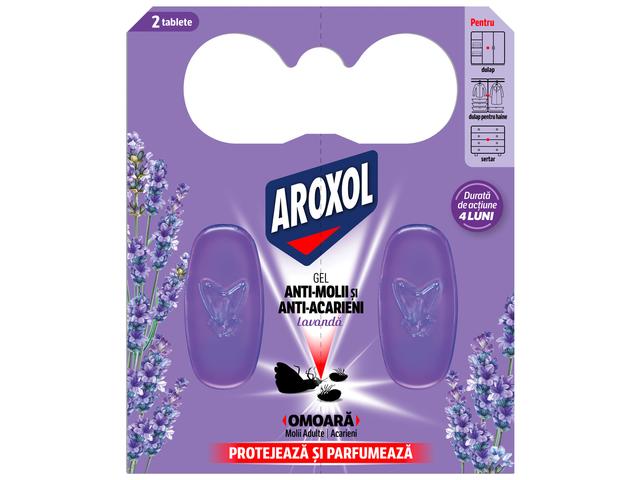 Gel antimolii si acarieni Aroxol Lavanda, 2 bucati