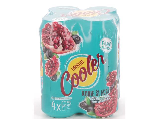 Ursus Cooler Fara Alcool Cu Suc De Rodie Si Acai Doza 4 Pack 500ML