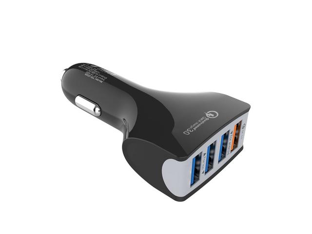 Incarcator auto 4 x USB, Qualcomm 3.0, Fast Charge, Negru