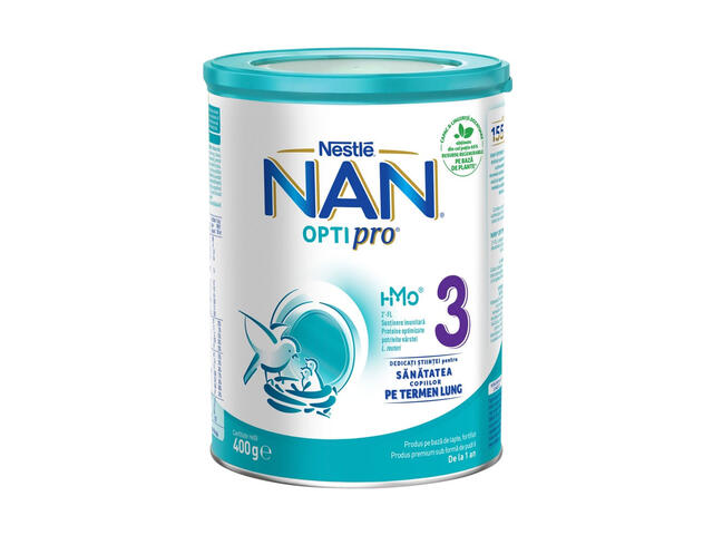 Lapte praf pentru copii de varsta mica Nestle NAN OPTIPRO 3 HMO, de la 1 an, 400g