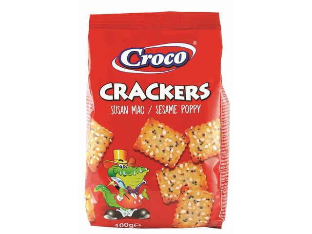 Croco Crackers cu susan si mac 100g