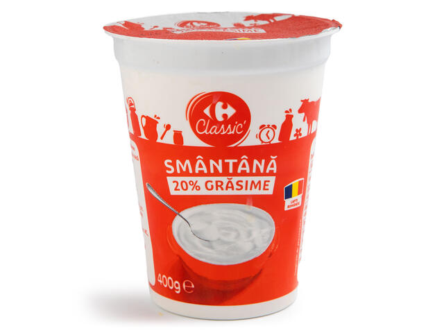 Smantana 20% grasime, Carrefour Classic 400g