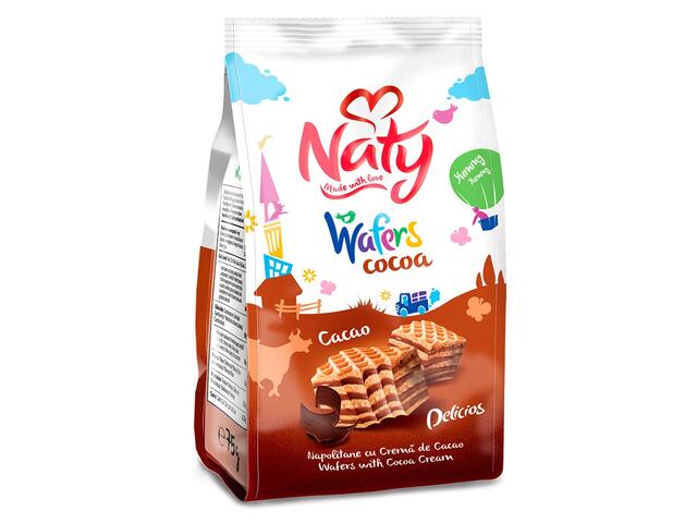 Napolitane cu crema de cacao Naty 75 g