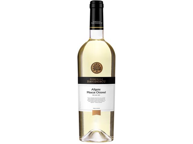 Vin Alb Domeniile Davidescu, Aligote & Muscat Ottonel, Sec, 0.75L